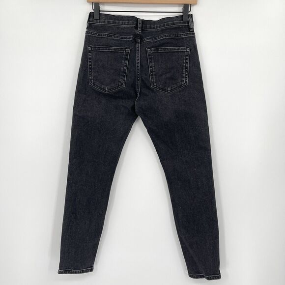 Everlane Womens Jeans Size 26 Faded Black Mid Rise Ankle Skinny Stretch Denim - Picture 4 of 9